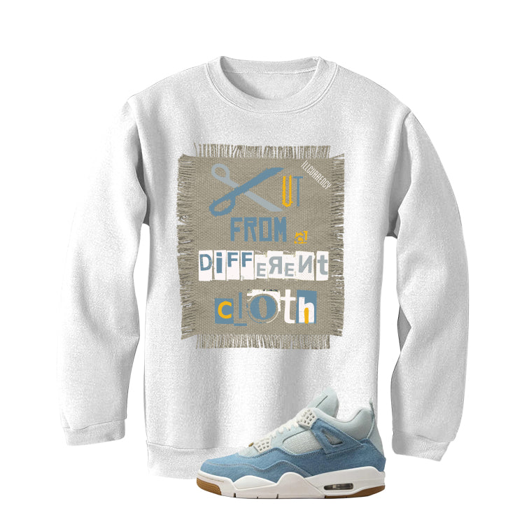 Air Jordan 4 Denim Worn Blue White T-Shirt (Cut from a product image 4