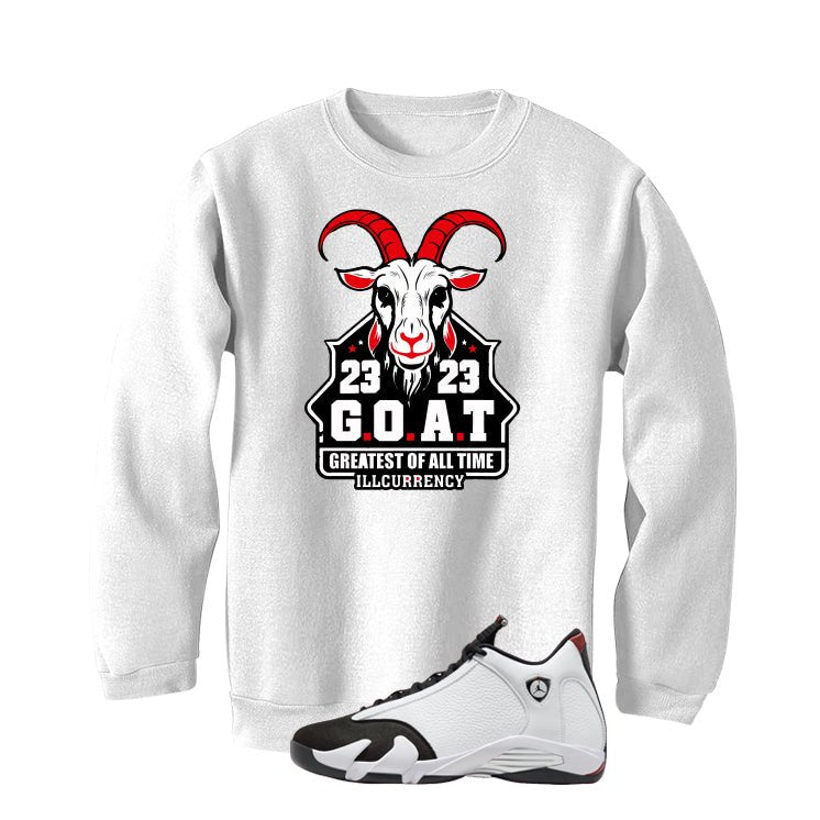 Air Jordan 14 Black Toe White T-Shirt (GOAT 23)| illcurrency product image 4