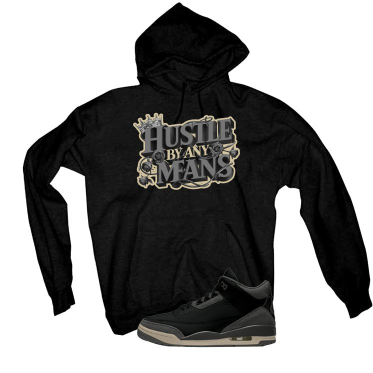 A Ma Maniere x Air Jordan 3 Black T-Shirt (Hustle By Any product image 3