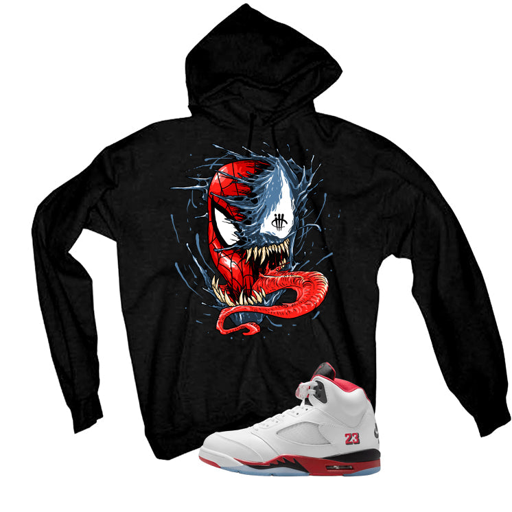 Air Jordan 5 Fire Red Black Tongue T-Shirt (Spiddy and product image 3