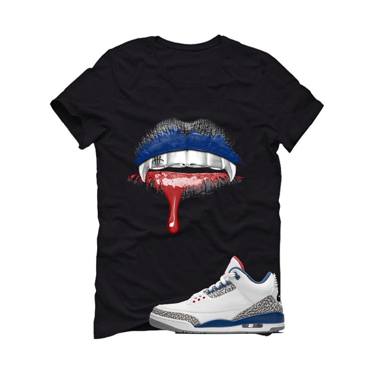 Air Jordan 3 True Blue Matching T-Shirt Black (Lips) product image 2