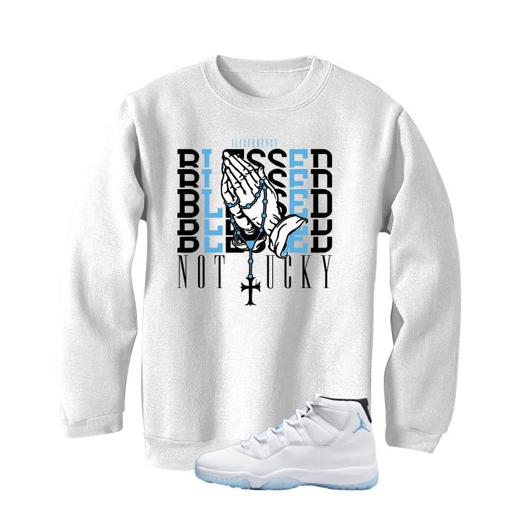 Air Jordan 11 Legend Blue White T-Shirt (Blessed not product image 4