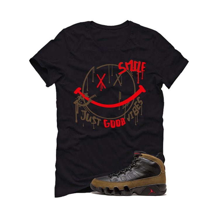 Air Jordan 9 Olive Black T-Shirt (Smile)| illcurrency product image 2