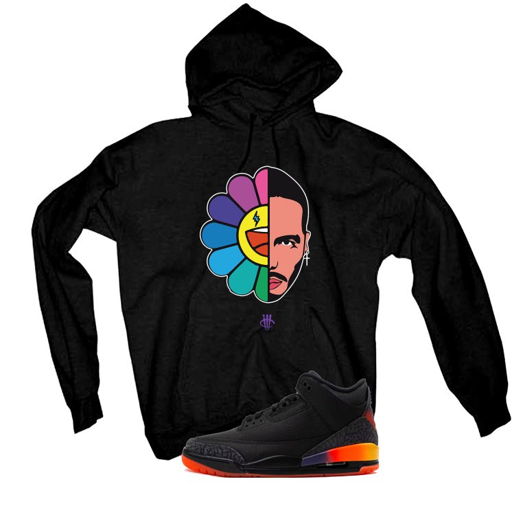 J Balvin x Air Jordan 3 Rio Black T-Shirt (J Flower) product image 3