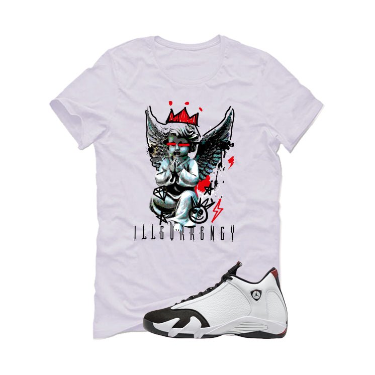 Air Jordan 14 Black Toe White T-Shirt (Graffiti Angel) product image 2