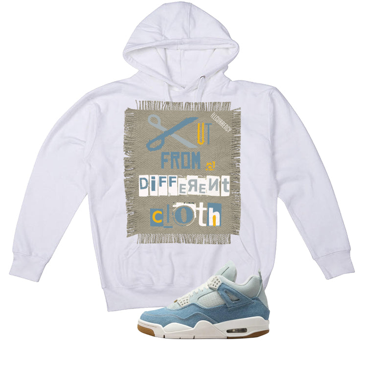 Air Jordan 4 Denim Worn Blue White T-Shirt (Cut from a product image 3