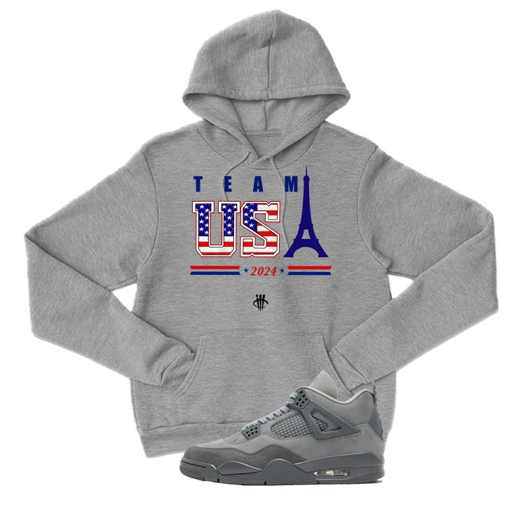 Air Jordan 4 Paris Olympics Grey T-Shirt (Team USA 2024) product image 3