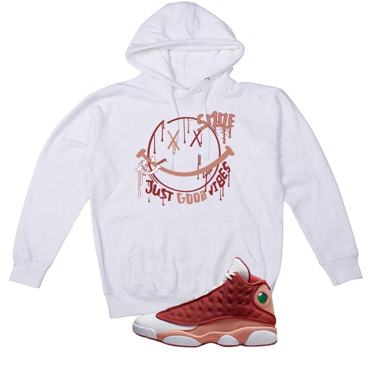 Air Jordan 13 Dune Red White T-Shirt (Smile)| illcurrency product image 3