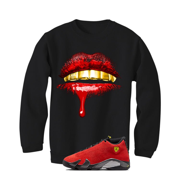 Air Jordan 14 Ferrari Black T-Shirt (Lips)| illcurrency product image 4
