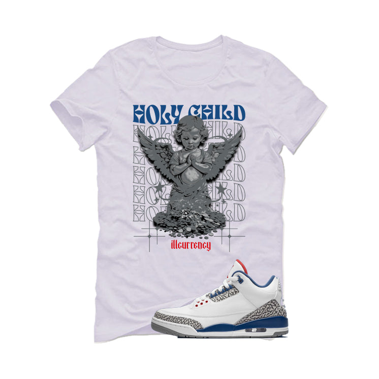 Air Jordan 3 True Blue Matching T-Shirt White (Holy Child) product image 2