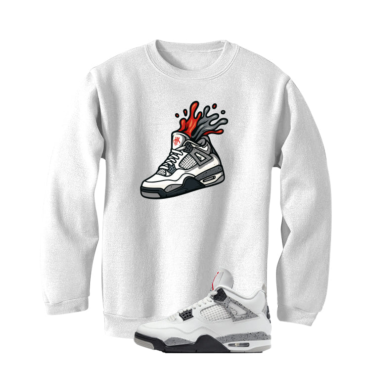 Air Jordan 4 White Cement White T-Shirt (Splash Shoe)| illcurrency