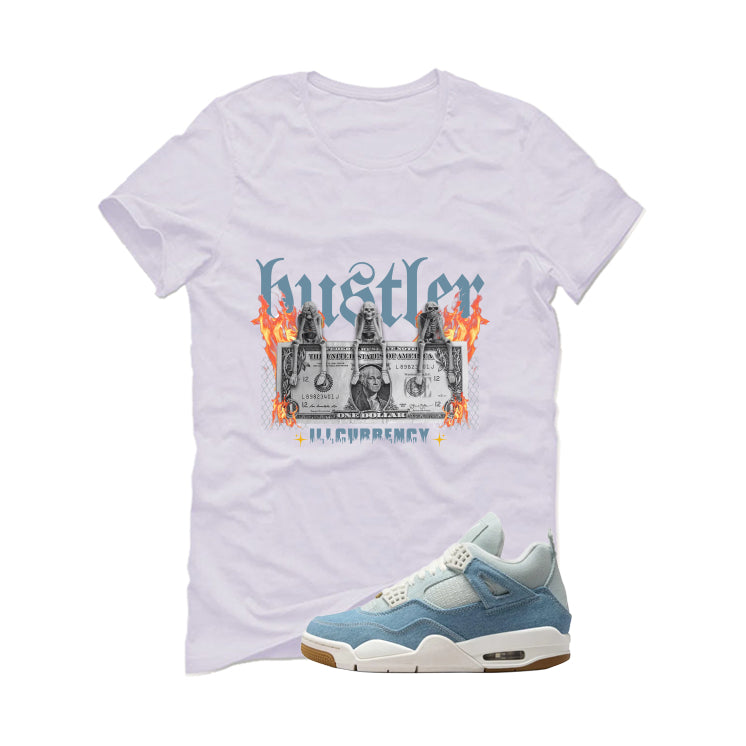 Air Jordan 4 Denim Worn Blue White T-Shirt (See No Evil product image 2