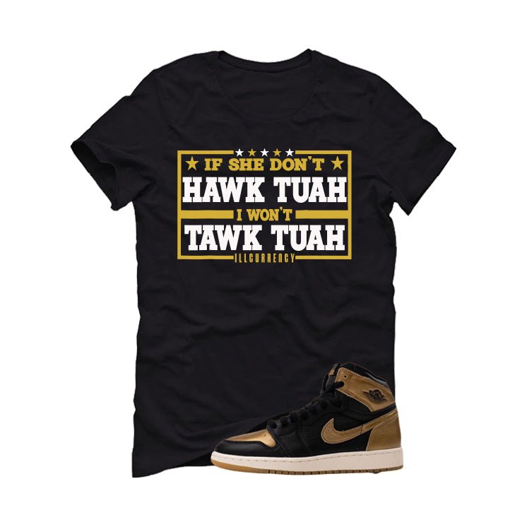 Air Jordan 1 High OG Metallic Gold Black T-Shirt (Hawk product image 2
