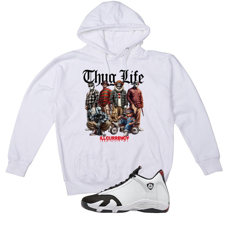 Air Jordan 14 Black Toe White T-Shirt (Thug Life product image 3