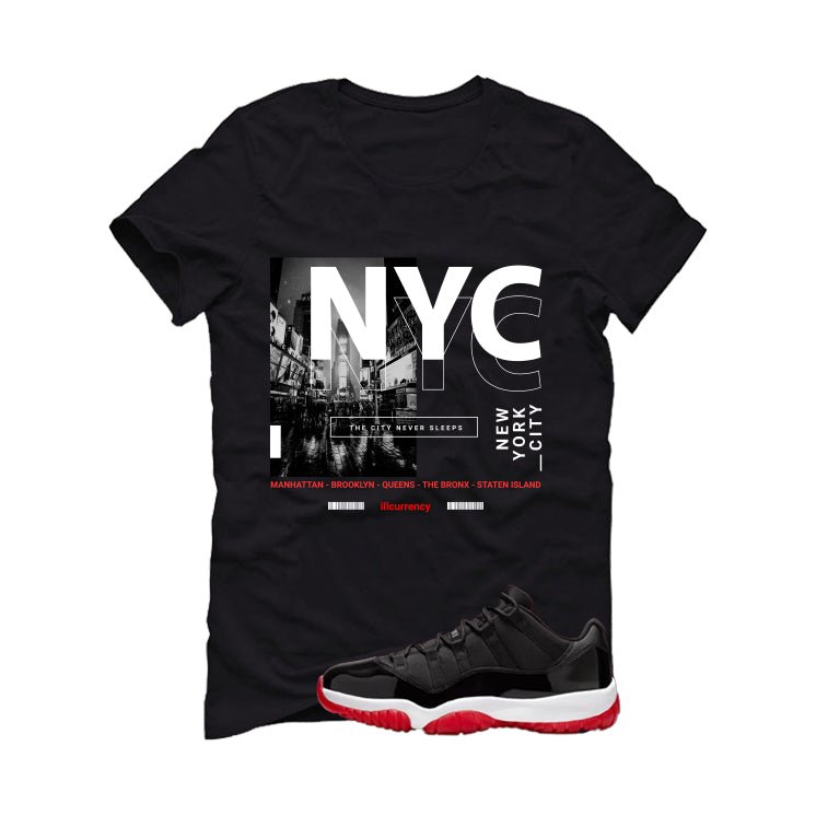 Air Jordan 11 Low Bred Black T-Shirt (City Never Sleeps) product image 2