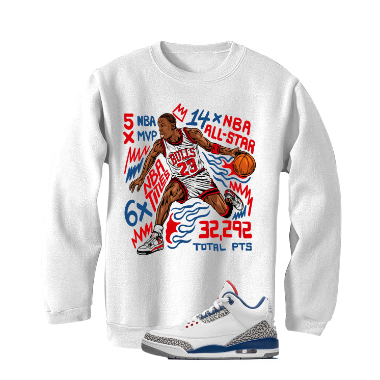Air Jordan 3 True Blue Matching T-Shirt White (MJ MVP) product image 4