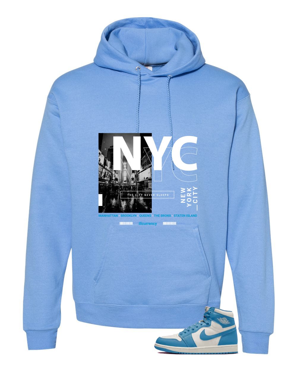 Air Jordan 1 High OG UNC Reimagined Carolina Blue T-Shirt product image 3