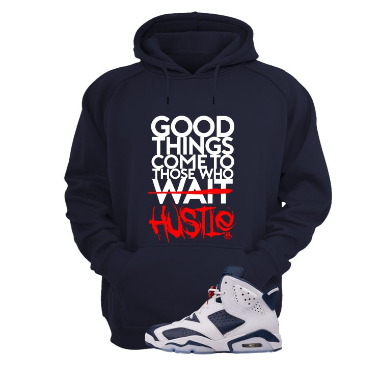 Air Jordan 6 Olympic | illcrrency Navy Blue T-Shirt (Good product image 3