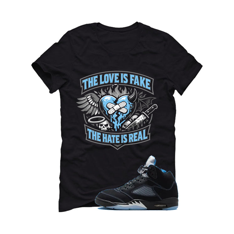 Air Jordan 5 Black/University Blue Matching T-Shirt Black product image 2