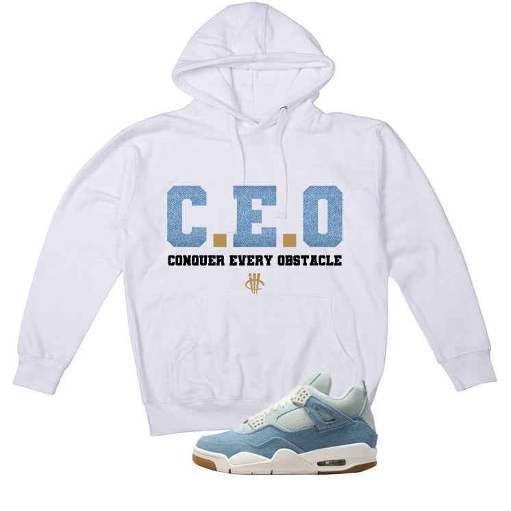 Air Jordan 4 Denim Worn Blue White T-Shirt (Ceo) product image 3