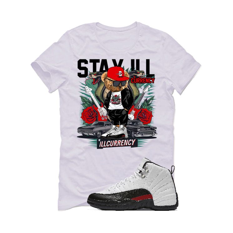 Air Jordan 12 “Red Taxi” White T-Shirt (Stay ill Bear) product image 2