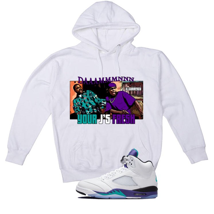 Air Jordan 5 OG Grape White T-Shirt (Damnnnn)| illcurrency product image 3