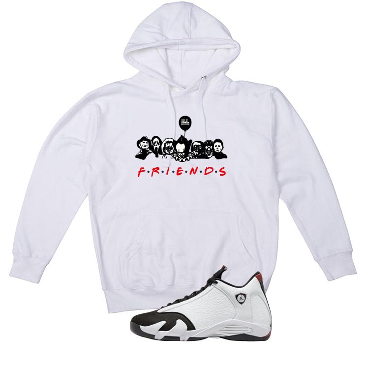 Air Jordan 14 Black Toe White T-Shirt (Friends)| illcurrency product image 3