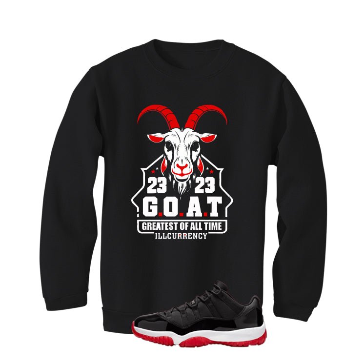 Air Jordan 11 Low Bred Black T-Shirt (GOAT 23)| illcurrency product image 4