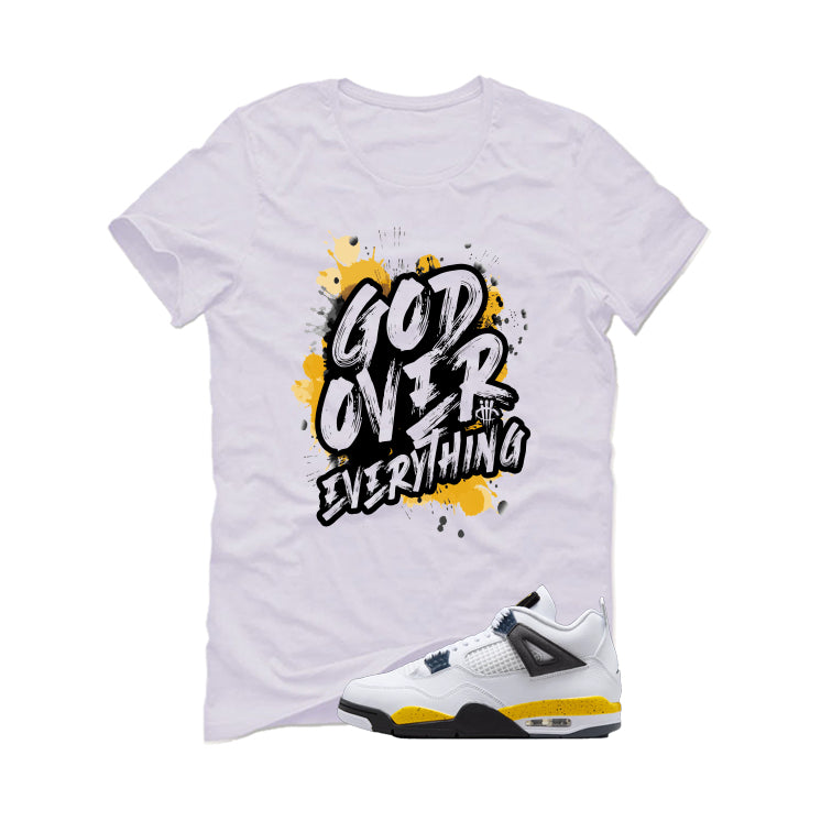 Air Jordan 4 Tour Yellow Matching T-Shirt White (God Over product image 2