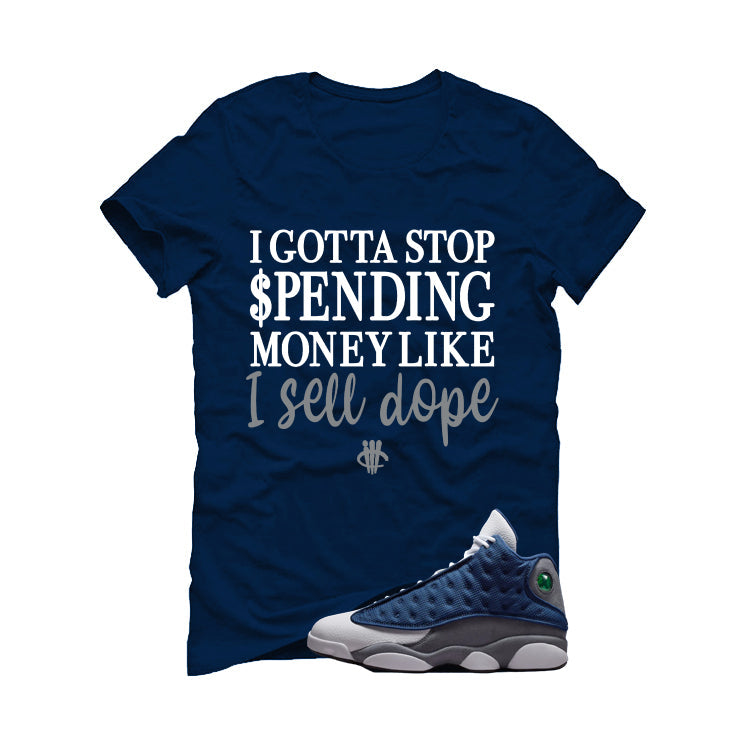 Air Jordan 13 Flint Navy Blue T-Shirt (I Gotta Stop product image 2