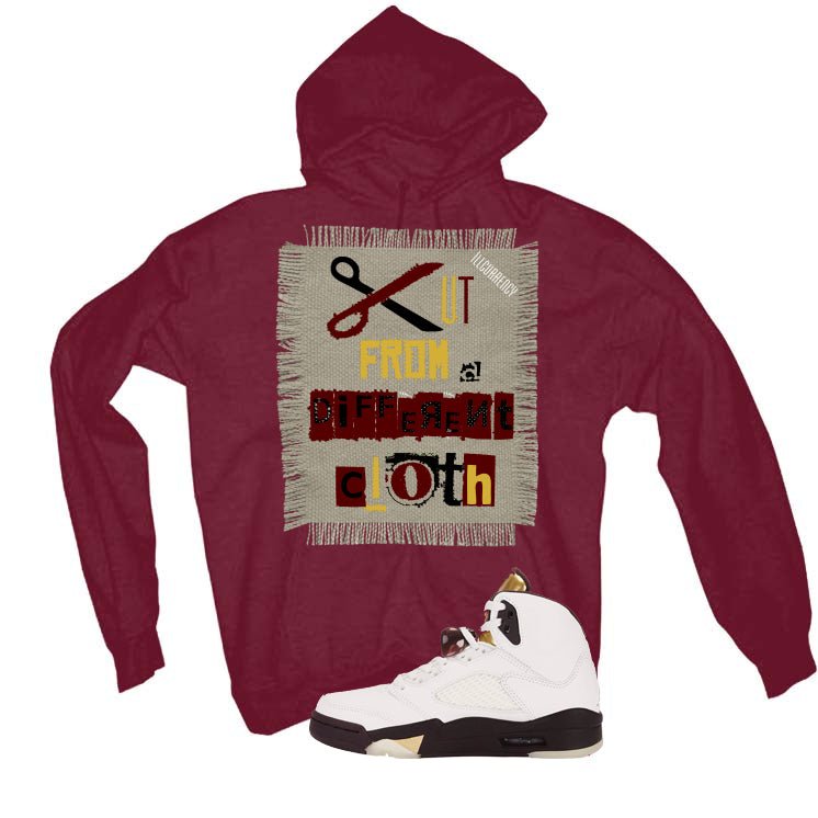 Air Jordan 5 Earth/Metallic Gold Maroon T-Shirt (Cut from a product image 3