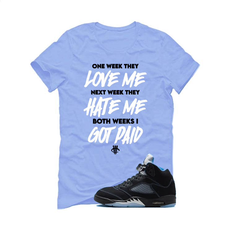 Air Jordan 5 Black/University Blue Matching T-Shirt product image 2