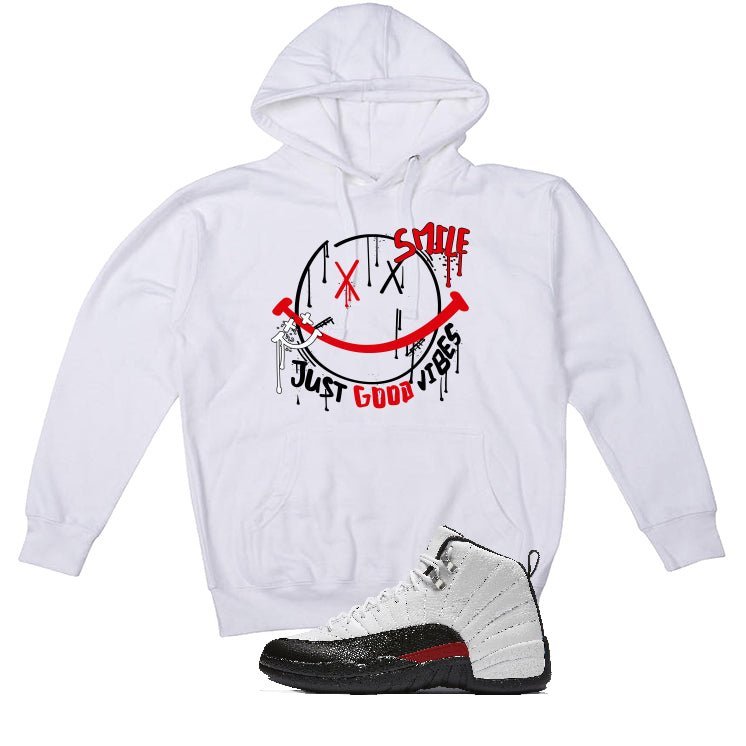 Air Jordan 12 “Red Taxi” | illcurrency White T-Shirt (Smile) product image 3