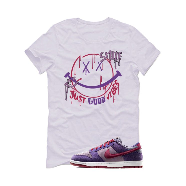 Nike Dunk Low “Plum” | illcurrency White T-Shirt (Smile) product image 2