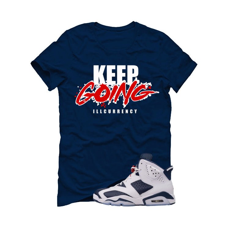 Air Jordan 6 Olympic Navy Blue T-Shirt (keep Going) product image 2