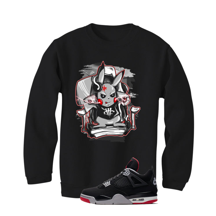Air Jordan 4 Bred Matching T-Shirt Black (Mad Gamer) product image 4