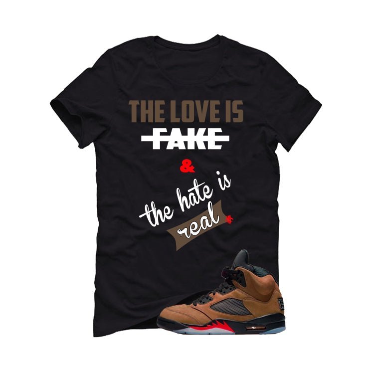 Air Jordan 5 Archaeo Brown Black T-Shirt (Love is Fake) product image 2