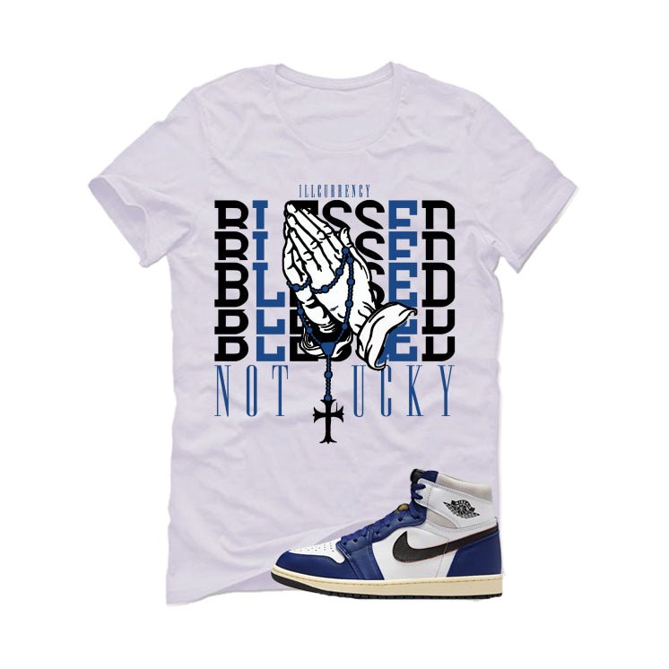 Air Jordan 1 Rare Deep Royal Blue White T-Shirt (Blessed product image 2