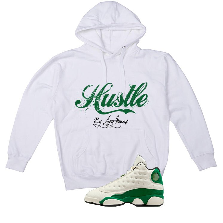 Air Jordan 13 GS Pine Green White T-Shirt (Hustle By Any product image 3