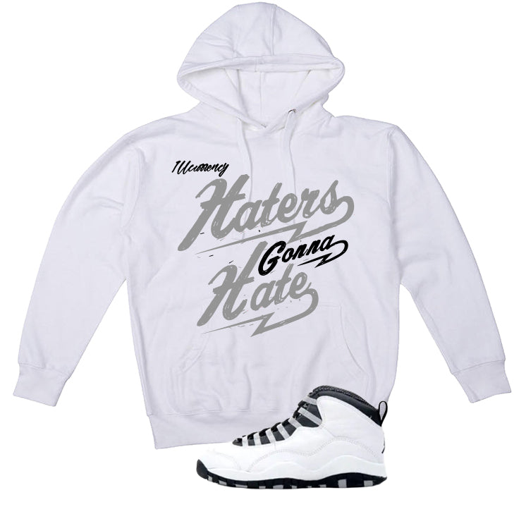 Air Jordan 10 OG Steel White T-Shirt (Haters gonna hate) product image 3
