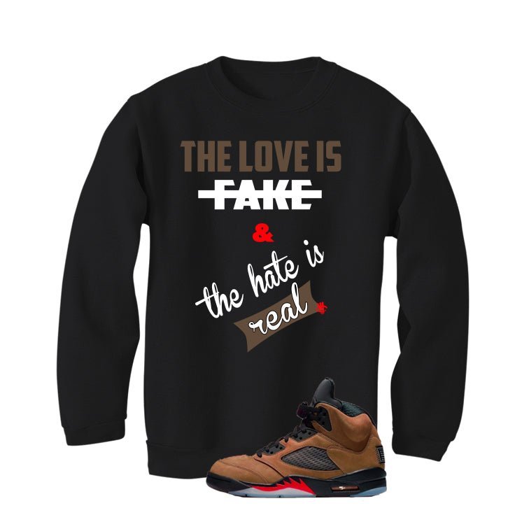 Air Jordan 5 Archaeo Brown Black T-Shirt (Love is Fake) product image 4