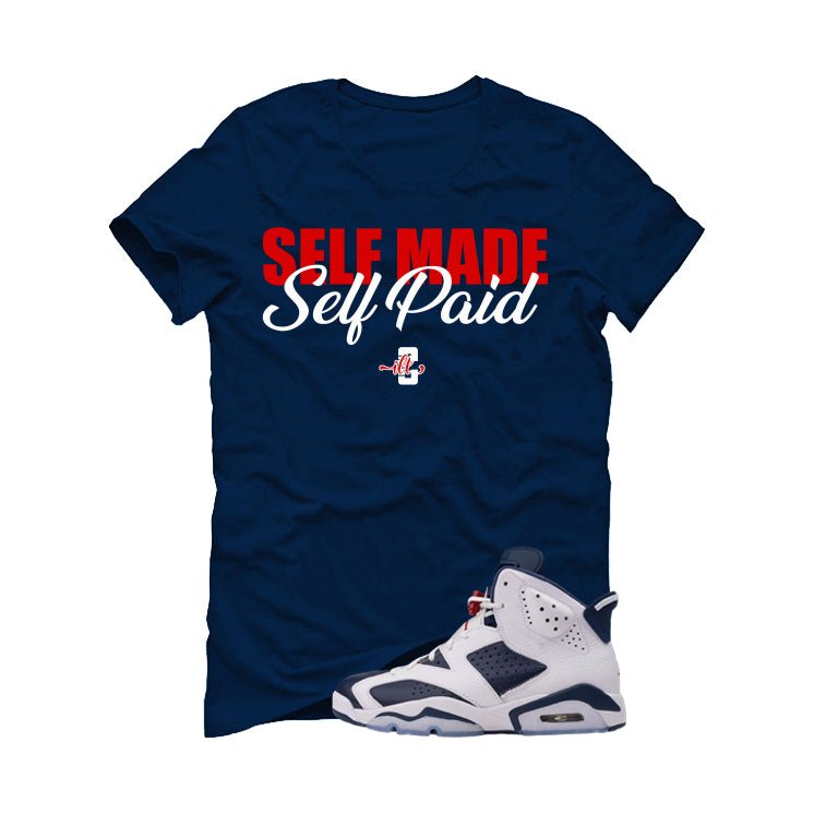 Air Jordan 6 Olympic Navy Blue T-Shirt (Self Made Paid) product image 2