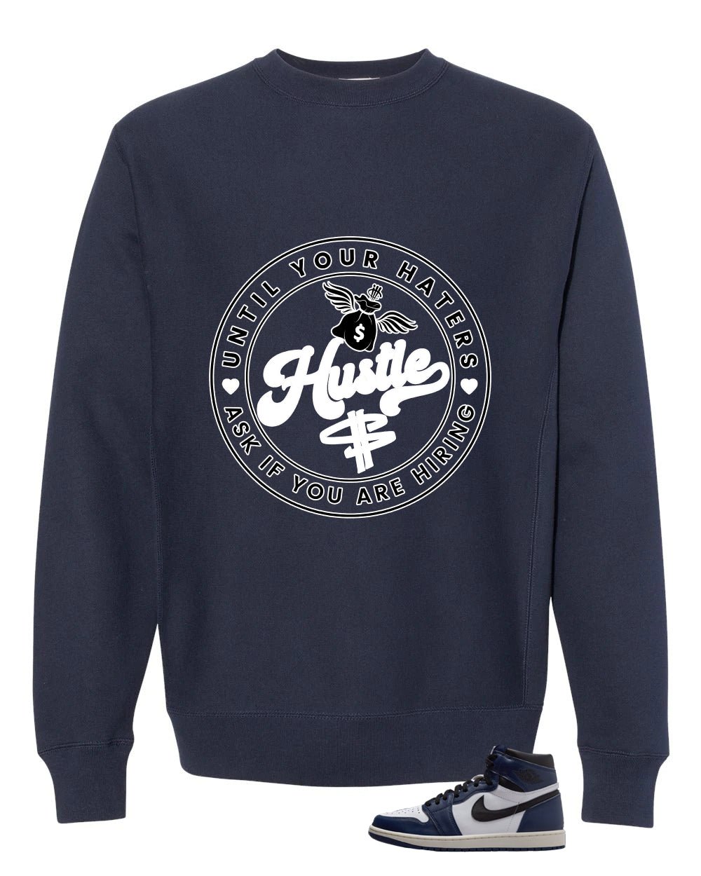 Air Jordan 1 High OG Midnight Navy Blue T-Shirt (Haters product image 4