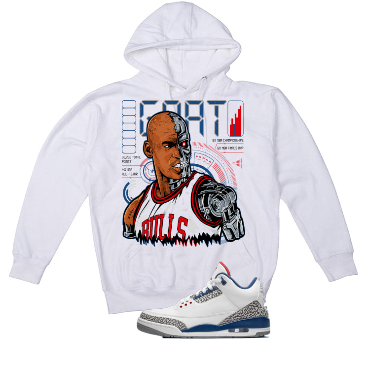 Air Jordan 3 True Blue Matching T-Shirt White (Goat MJ product image 3