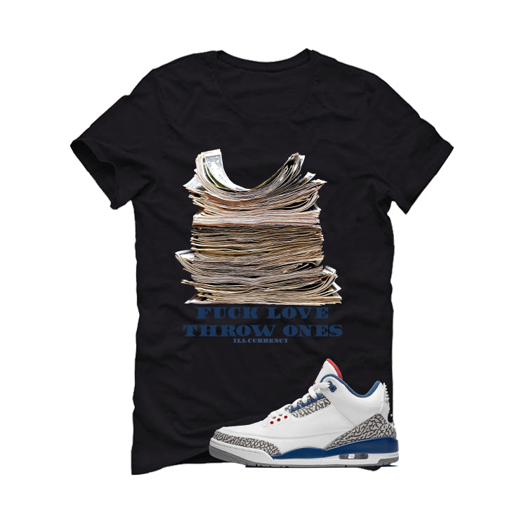Air Jordan 3 True Blue Matching T-Shirt Black (Fck Love) product image 2