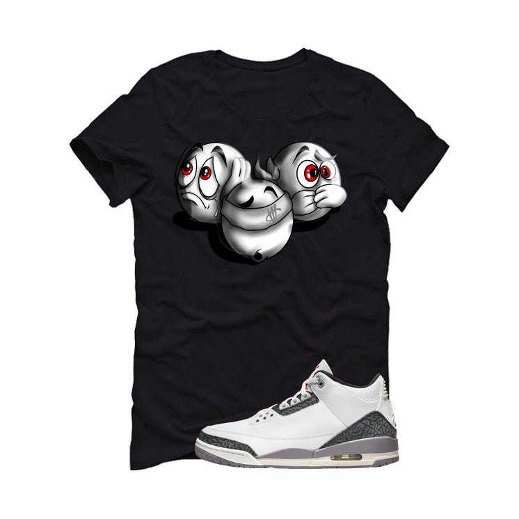 Air Jordan 3 Cement Grey Black T-Shirt (SEE NO EVIL) product image 2