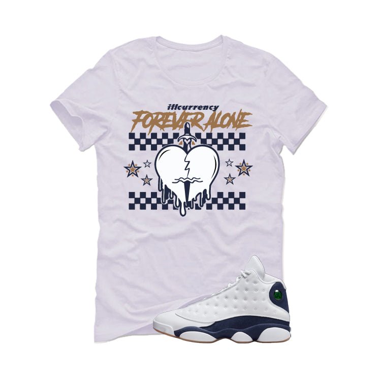 Air Jordan 13 Midnight Navy White T-Shirt (Forever Alone) product image 2