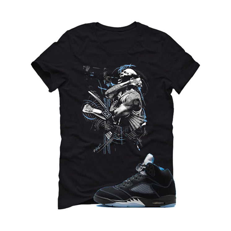 Air Jordan 5 Black/University Blue Matching T-Shirt Black product image 2
