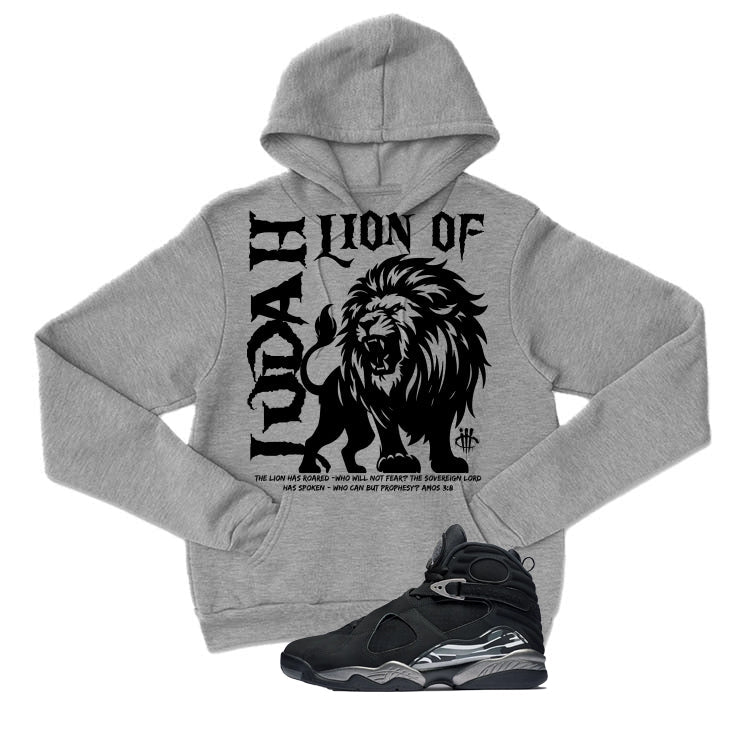 Air Jordan 8 Chrome Matching T-Shirt Grey (Lion of Judah) product image 3
