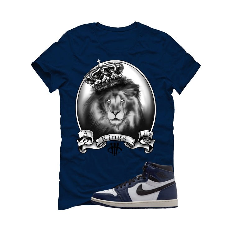 Air Jordan 1 High OG Midnight Navy Blue T-Shirt (King's product image 2